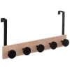 Hakenleiste in Schwarz/ Hellbraun - (B)50 x (H)24 x (T)11 cm