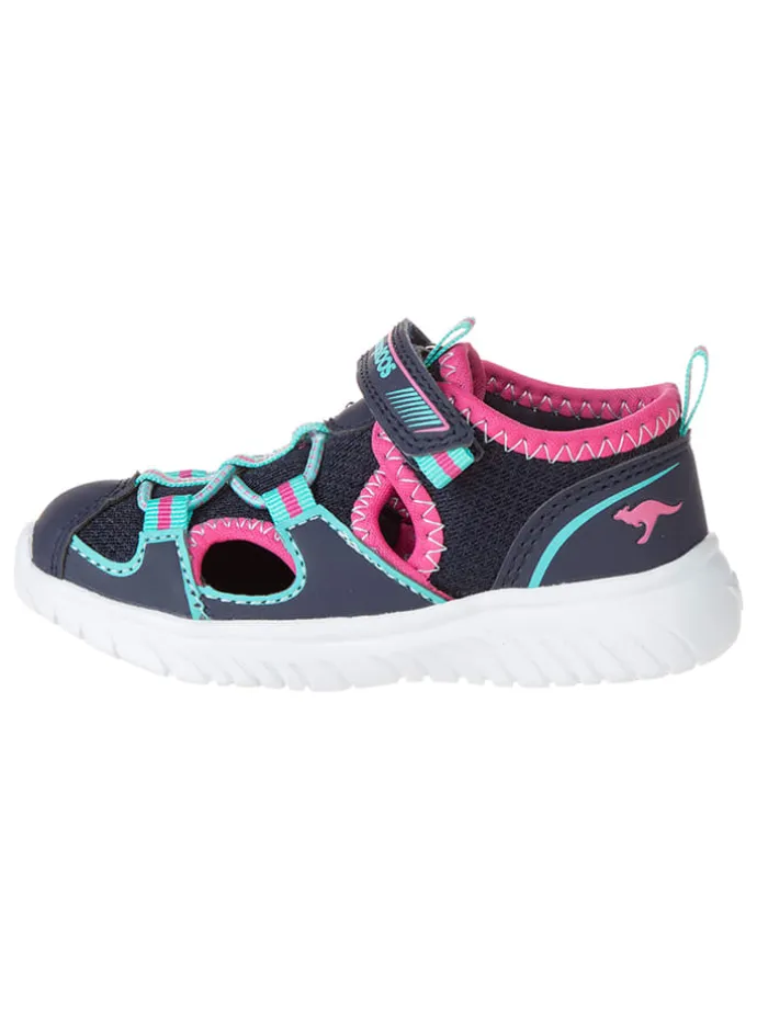 Halbsandalen in Blau/ Rosa