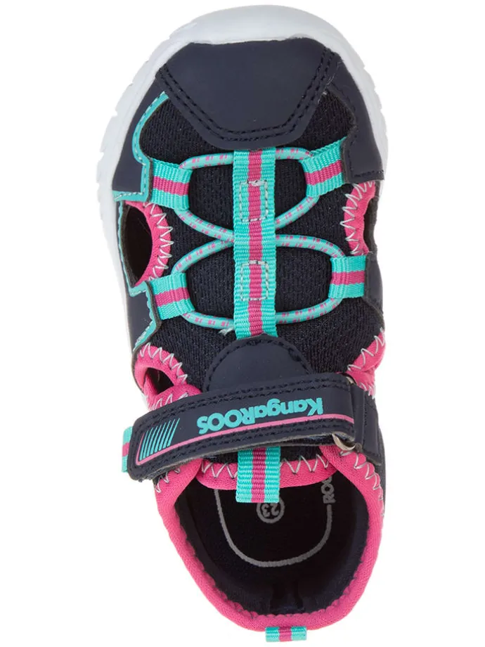 Halbsandalen in Blau/ Rosa