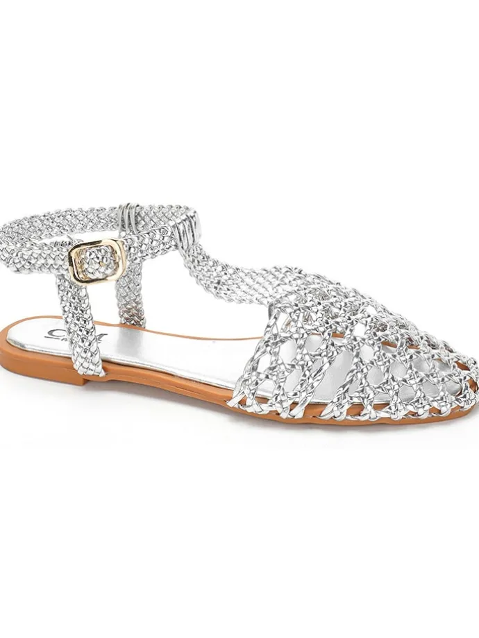 Halbsandalen in Silber