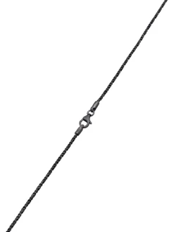 Halskette 925 Sterling Silber Kreuz in Schwarz