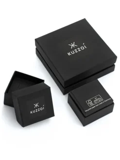 Halskette 925 Sterling Silber Kreuz in Schwarz