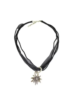 Halskette in schwarz, silber