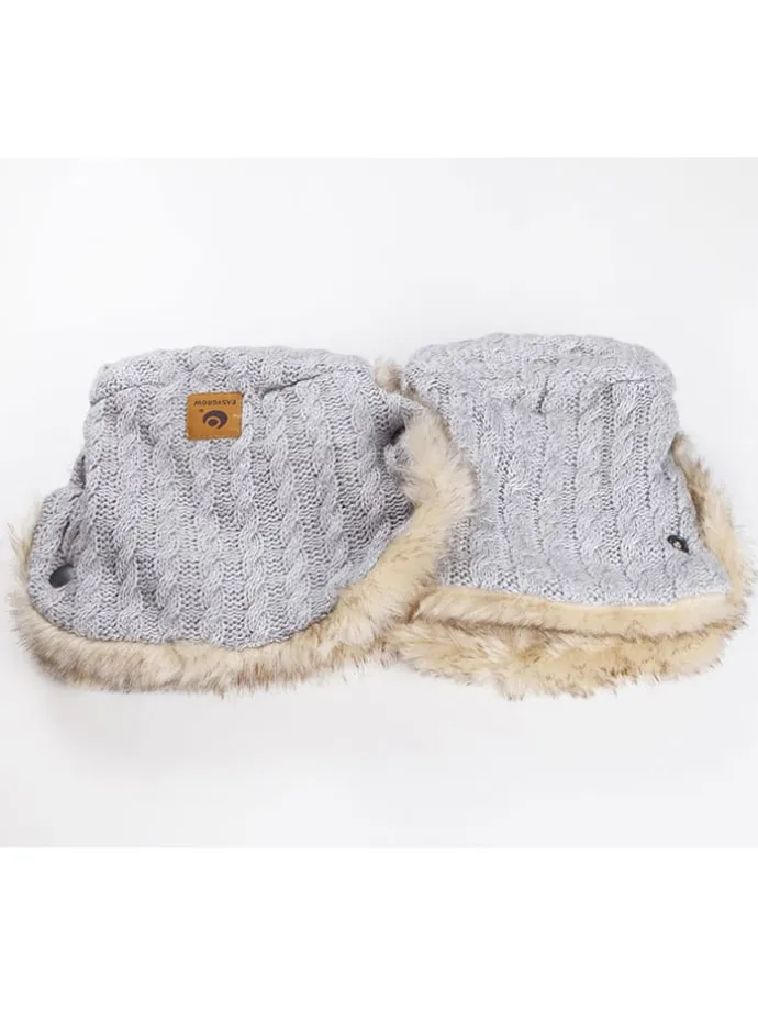 Handmuffs "Grandma" in Grau