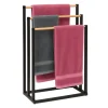 Handtuchständer in Schwarz/ Natur - (B)45 x (H)76 x (T)21,5 cm