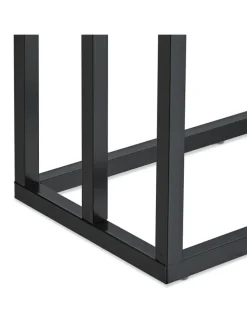 Handtuchständer in Schwarz/ Natur - (B)45 x (H)76 x (T)21,5 cm