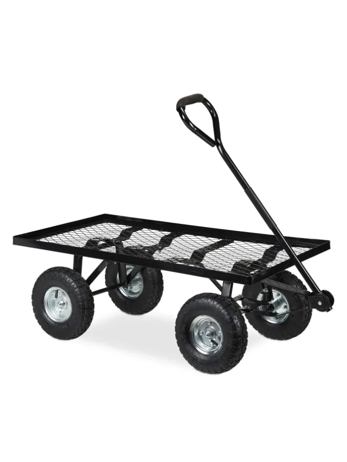 Handwagen in Schwarz - (B)51 x (H)34,5 x (T)96 cm
