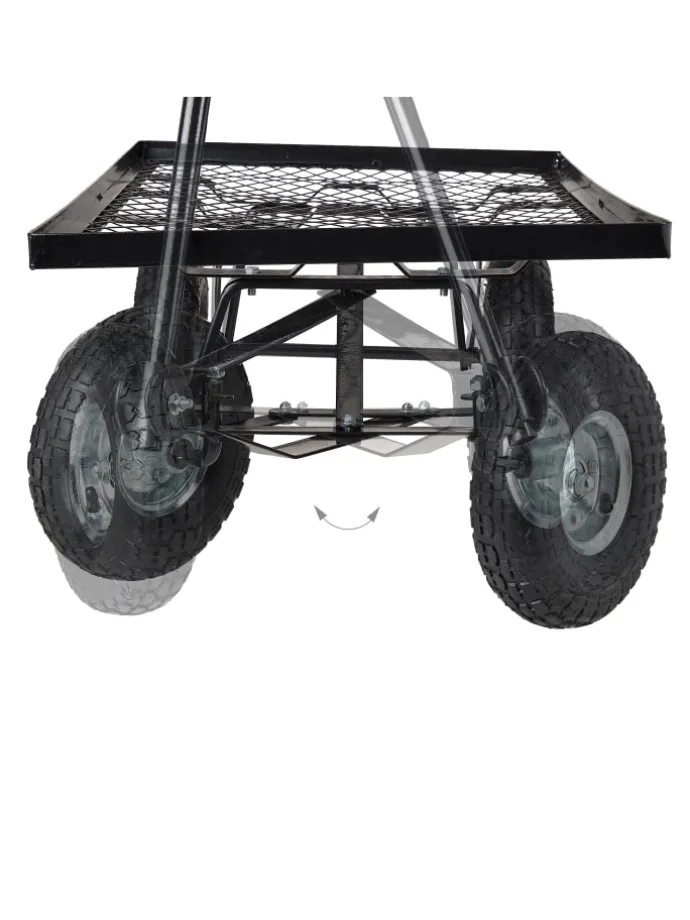 Handwagen in Schwarz - (B)51 x (H)34,5 x (T)96 cm