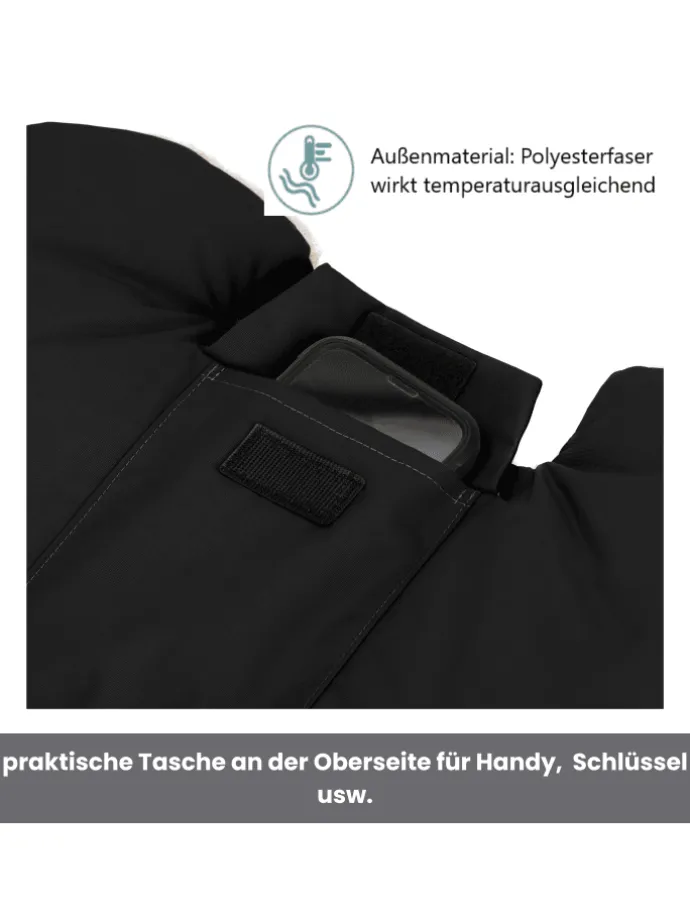 Handwärmer Kalix Teddy Exklusiv in Schwarz