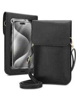 Handytasche für Apple iPhone 15 Hülle Umhängetasche in Schwarz