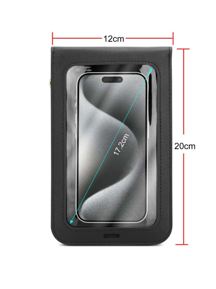 Handytasche für Apple iPhone 15 Hülle Umhängetasche in Schwarz