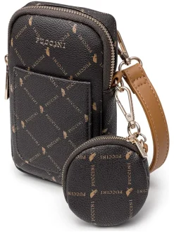 Handytasche "Monogram" in Schwarz - (B)11 x (H)19 x (T)4 cm