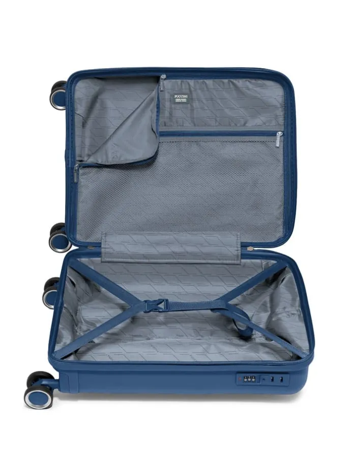 Hardcase-Trolley "Turin" in Dunkelblau - (B)39 x (H)54 x (T)21 cm