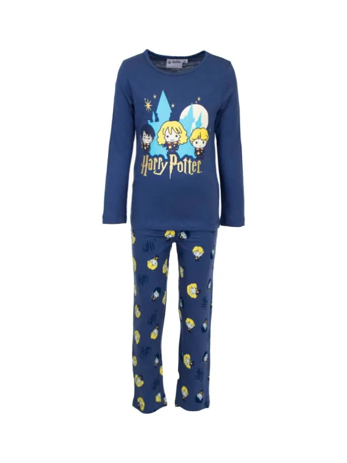 Harry Potter Nachtwäsche Schlafanzug aus Baumwolle Pyjama-Set in Blau 2