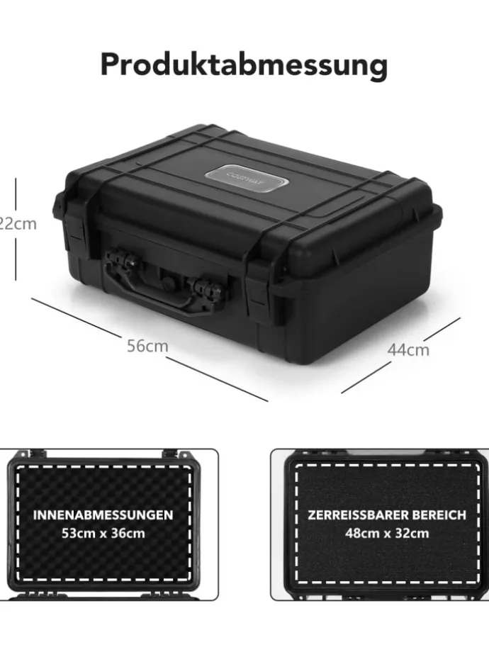 Hartschalen-Kamerakoffer 22" in Schwarz