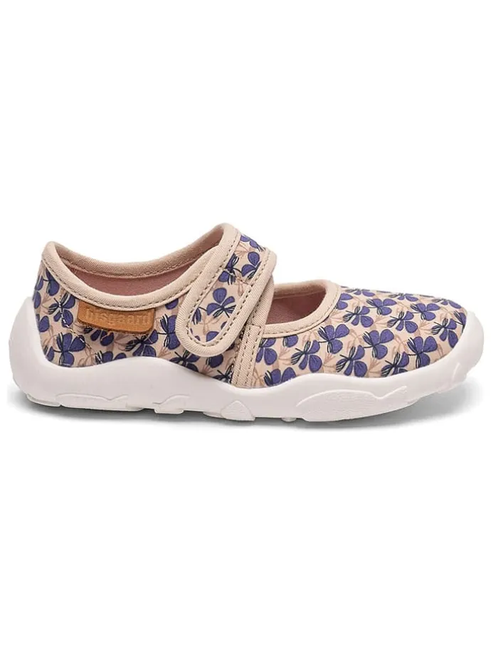 Hausschuhe in Beige/ Blau