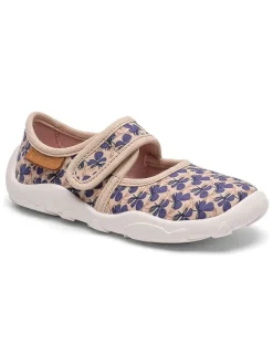 Hausschuhe in Beige/ Blau