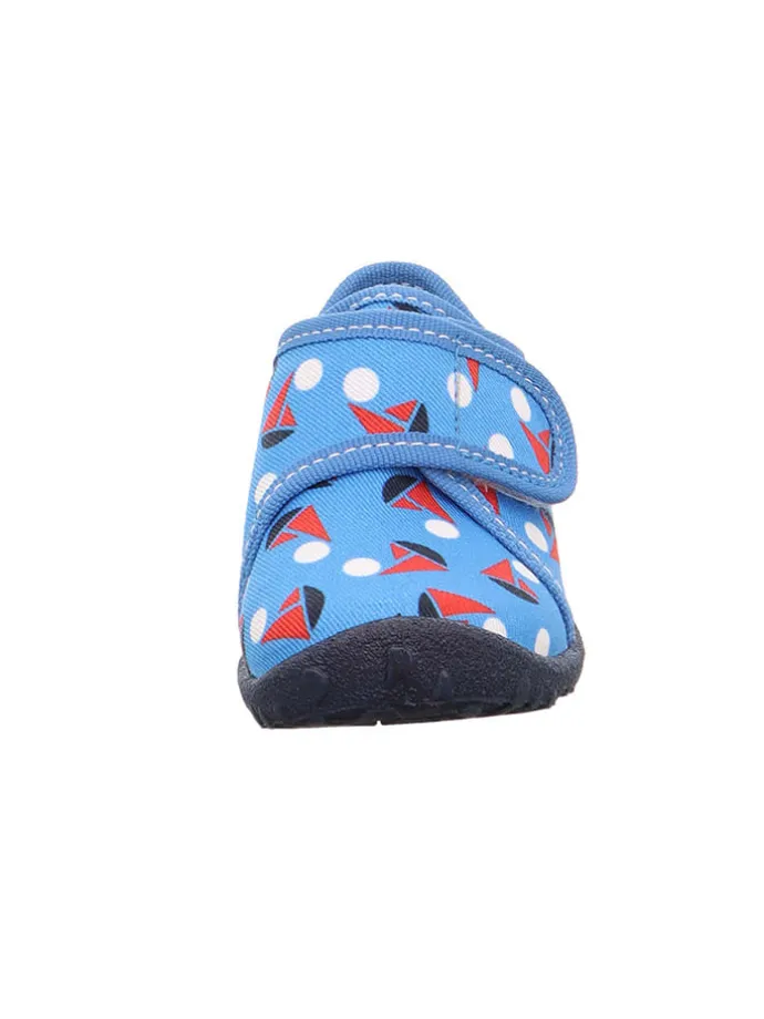 Hausschuhe "Spotty" in Blau/ Rot/ Weiß
