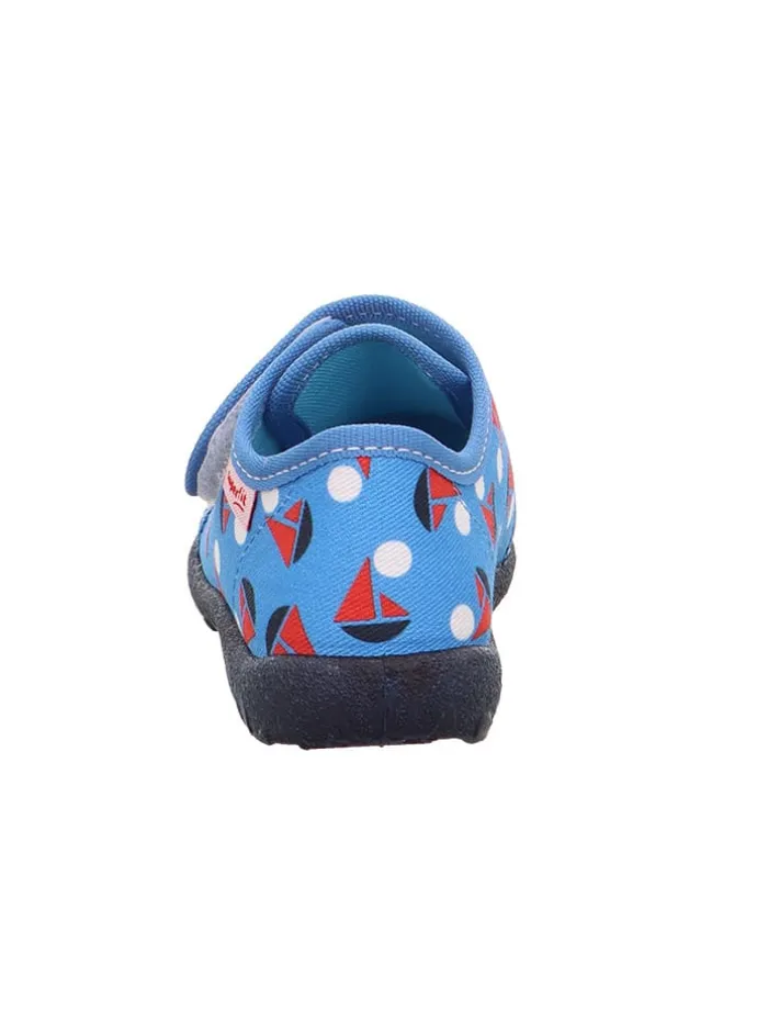 Hausschuhe "Spotty" in Blau/ Rot/ Weiß