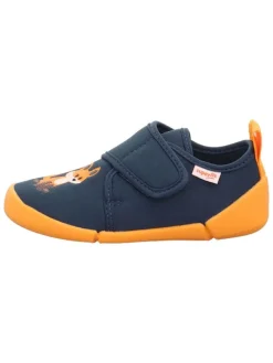 Hausschuhe "Venti" in Dunkelblau/ Orange