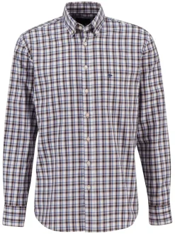 Hemd - Casual fit - in Blau/ Rot