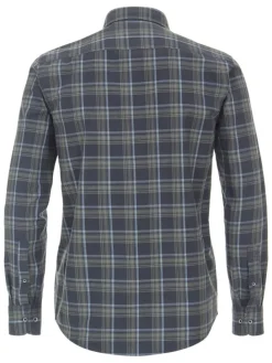 Hemd - Casual fit - in Dunkelblau/ Khaki