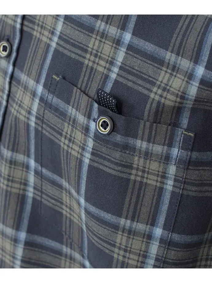 Hemd - Casual fit - in Dunkelblau/ Khaki