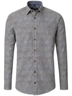 Hemd - Casual fit - in Hellbraun/ Blau in Hellbraun/ Blau