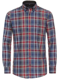 Hemd - Comfort fit - in Blau/ Rot