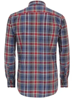 Hemd - Comfort fit - in Blau/ Rot