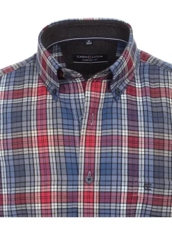 Hemd - Comfort fit - in Blau/ Rot