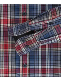 Hemd - Comfort fit - in Blau/ Rot
