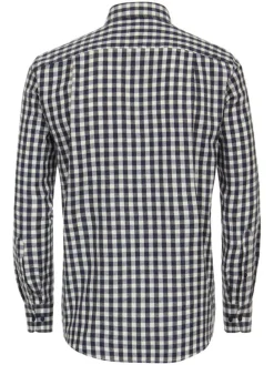Hemd - Comfort fit - in Dunkelblau/ Creme