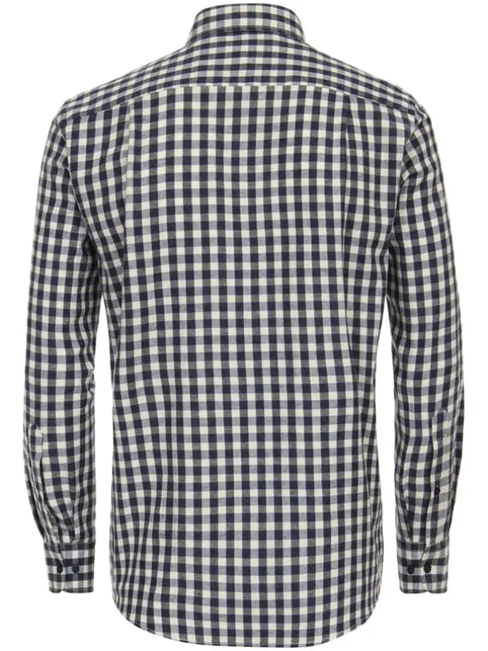 Hemd - Comfort fit - in Dunkelblau/ Creme