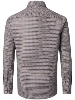 Hemd - Comfort fit - in Dunkelblau/ Hellbraun