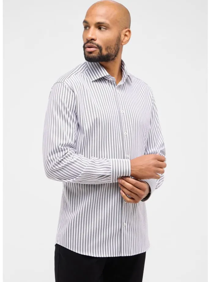 Hemd - Modern fit - in Braun/ Weiß