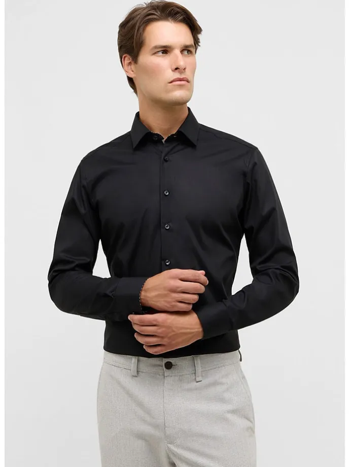 Hemd - Slim fit - in Schwarz