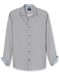 Hemd "Casual" - Regular fit - in Blau/ Grau