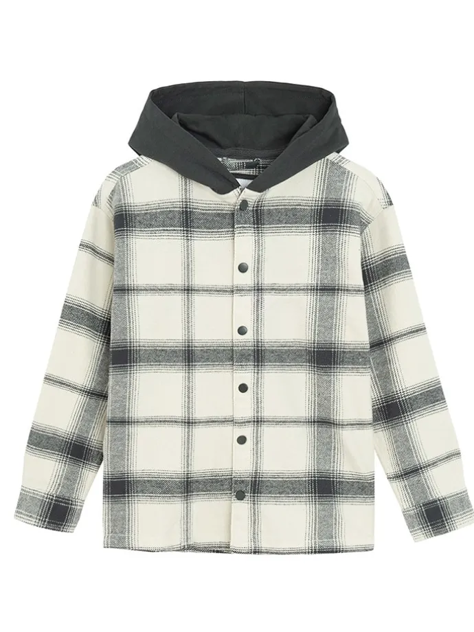 Hemd in Creme/ Anthrazit