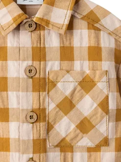 Hemd in Creme/ Senf
