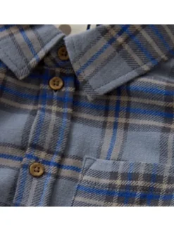 Hemd in Hellblau/ Beige