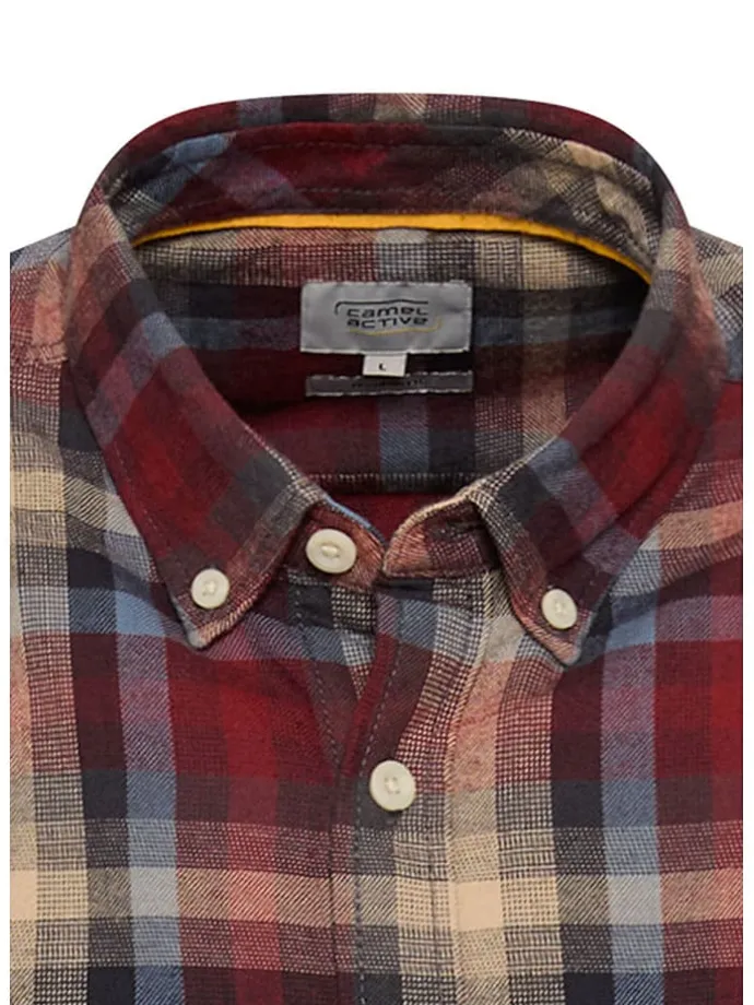 Hemd in Rot/ Blau/ Beige