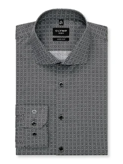 Hemd "No 6" - Super Slim - in Schwarz/ Weiß