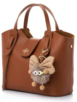 Henkeltasche ''Celeste'' in Hellbraun - (B)25 x (H)21 x (T)11 cm