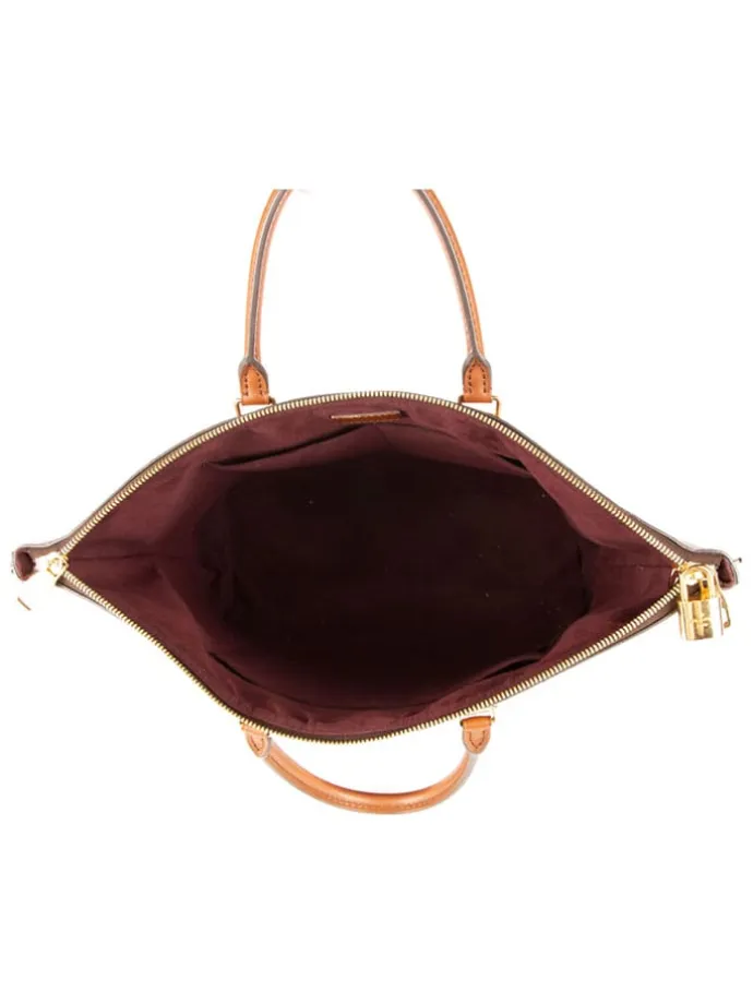 Henkeltasche in Braun/ Hellbraun - (B)29 x (H)27 x (T)15 cm