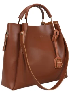 Henkeltasche in Hellbraun - (B)34 x (H)33 x (T)16 cm