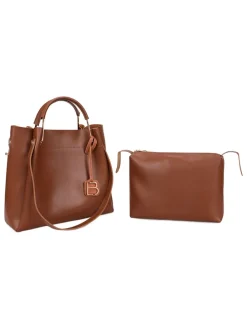 Henkeltasche in Hellbraun - (B)34 x (H)33 x (T)16 cm