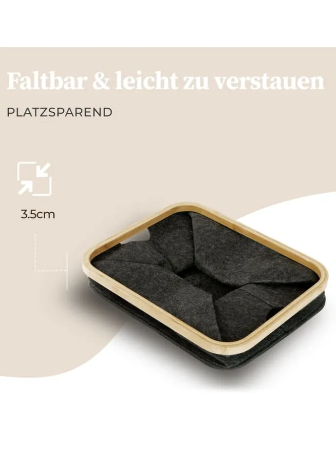 HENNEZ Aufbewahrungskorb "Laura", 40 Liter - faltbar - stabiler Bambusrahmen