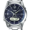 Herren Solar-Funkuhr Blau / Silber