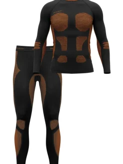 Herren Sport-Funktionsunterwäsche Set Hemd + Hose in Orange